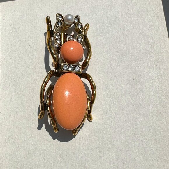Scarab Bettle Vintage Joan Rivers Brooch  Rare - Picture 3 of 6